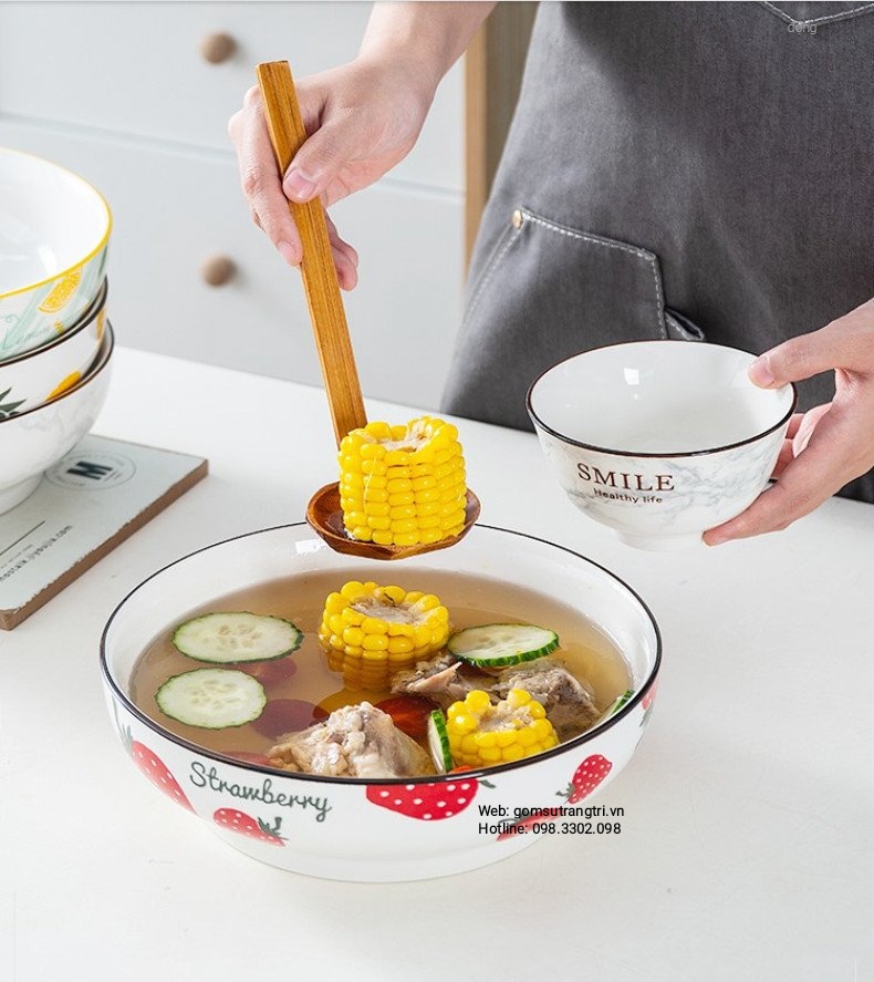 Tô sứ họa tiết hoa quả - phong cách hiện đại